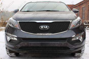 759 р. Зимняя заглушка решетки радиатора (верх) Стрелка11  KIA Sportage  3 SL (2014-2016) рестайлинг  с доставкой в г. Вологда. Увеличить фотографию 2