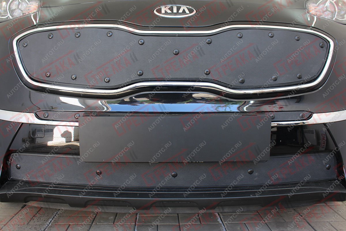 349 р. Зимняя заглушка решетки радиатора (середина) Стрелка11  KIA Sportage  4 QL (2018-2022) рестайлинг (черная)  с доставкой в г. Вологда