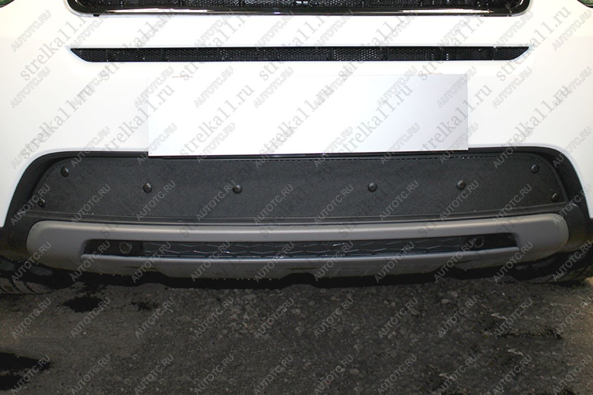 759 р. Зимняя заглушка решетки радиатора Стрелка11 Land Rover Discovery Sport L550 дорестайлинг (2014-2019) (черная)  с доставкой в г. Вологда