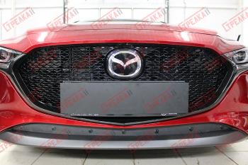 Зимняя заглушка решетки радиатора (низ) Стрелка11 Mazda 3/Axela  BP (2019-2025) хэтчбэк (черная)