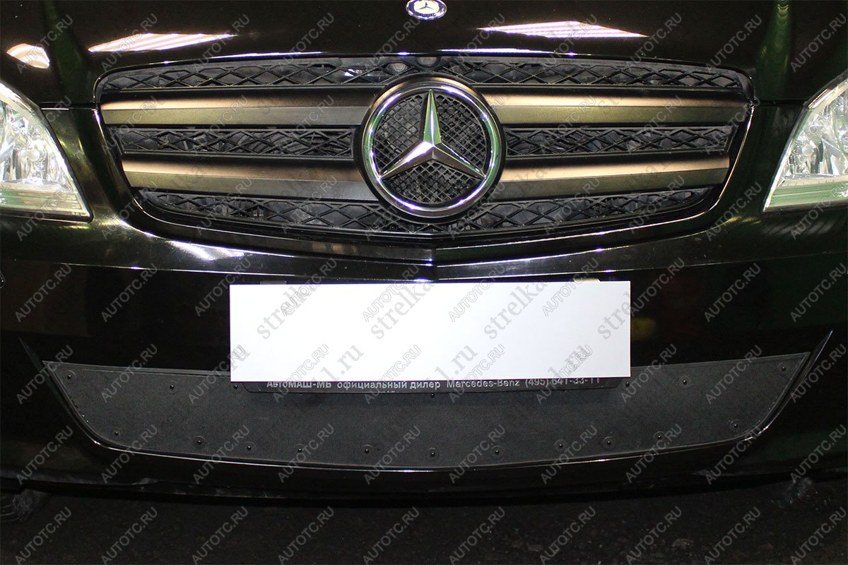 759 р. Зимняя заглушка решетки радиатора Стрелка11 Mercedes-Benz Vito W639 рестайлинг (2010-2014) (черная)  с доставкой в г. Вологда