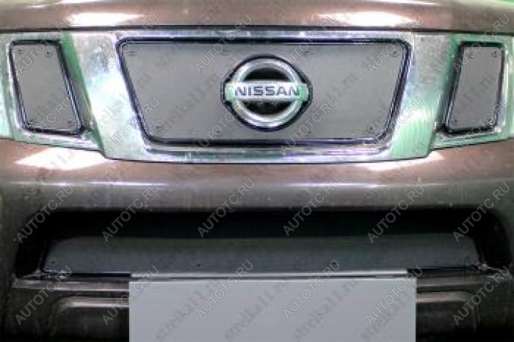 759 р. Зимняя заглушка решетки радиатора (верх) Стрелка11  Nissan Navara  2 D40 - Pathfinder  R51 (черная)  с доставкой в г. Вологда