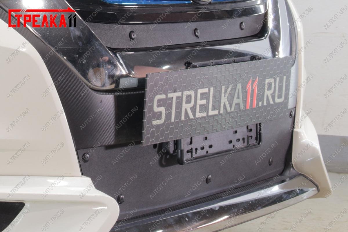 759 р. Зимняя заглушка решетки радиатора (низ) Стрелка11 Nissan Serena C27 минивэн дорестайлинг (2016-2019) (черная)  с доставкой в г. Вологда