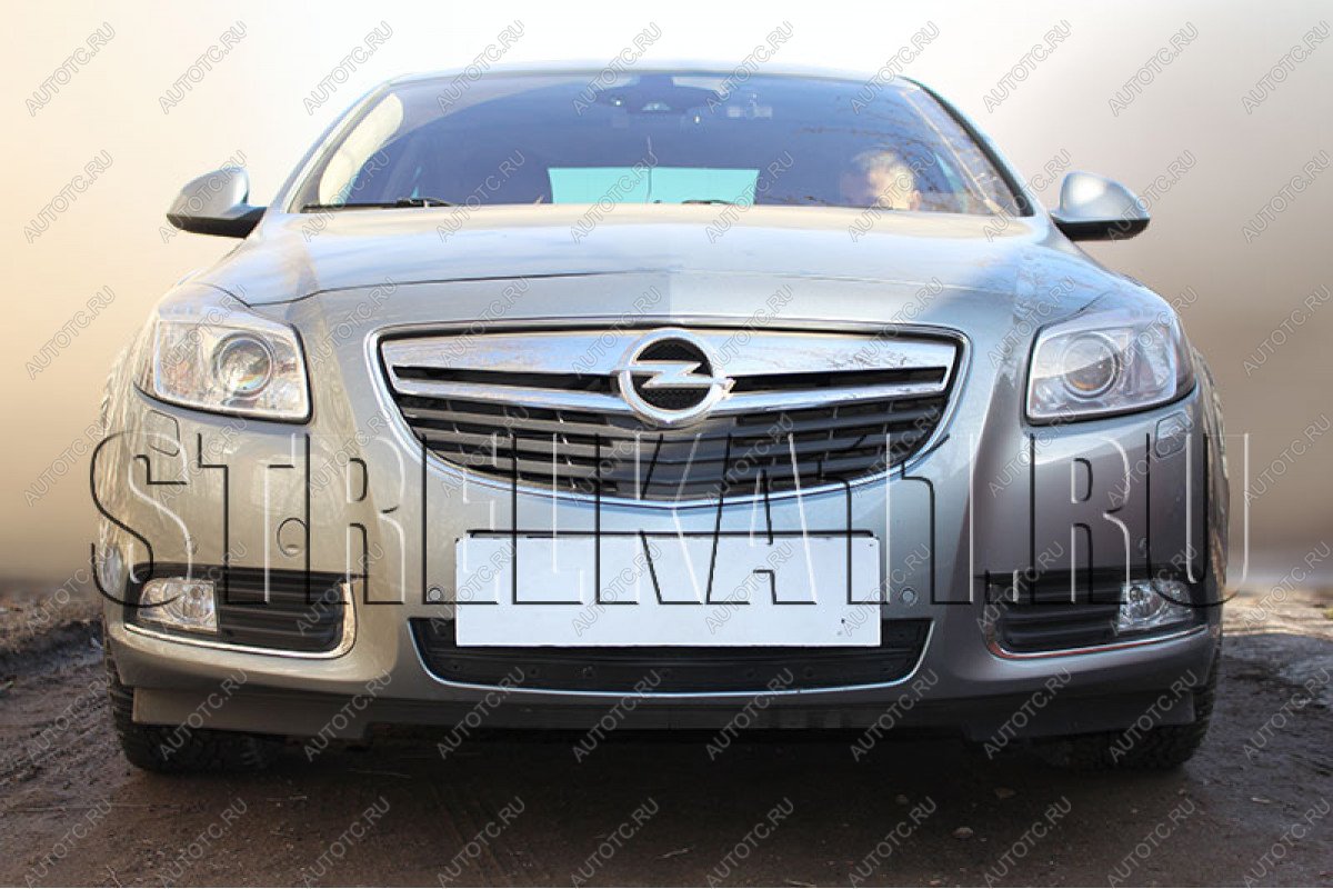 759 р. Зимняя заглушка решетки радиатора Стрелка11  Opel Insignia ( A,  А) (2008-2013) дорестайлинг седан, дорестайлинг универсал, дорестайлинг, хэтчбэк (черная)  с доставкой в г. Вологда