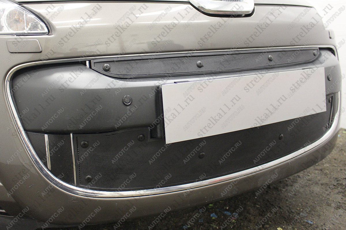 759 р. Зимняя заглушка решетки радиатора (низ) Стрелка11  Peugeot 4007 (2007-2012) (черная)  с доставкой в г. Вологда