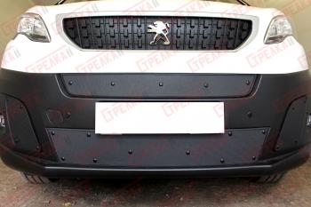 Зимняя заглушка решетки радиатора (верх) Стрелка11 Peugeot Expert  K0 (2016-2024) цельнометаллический фургон дорестайлинг (черная)