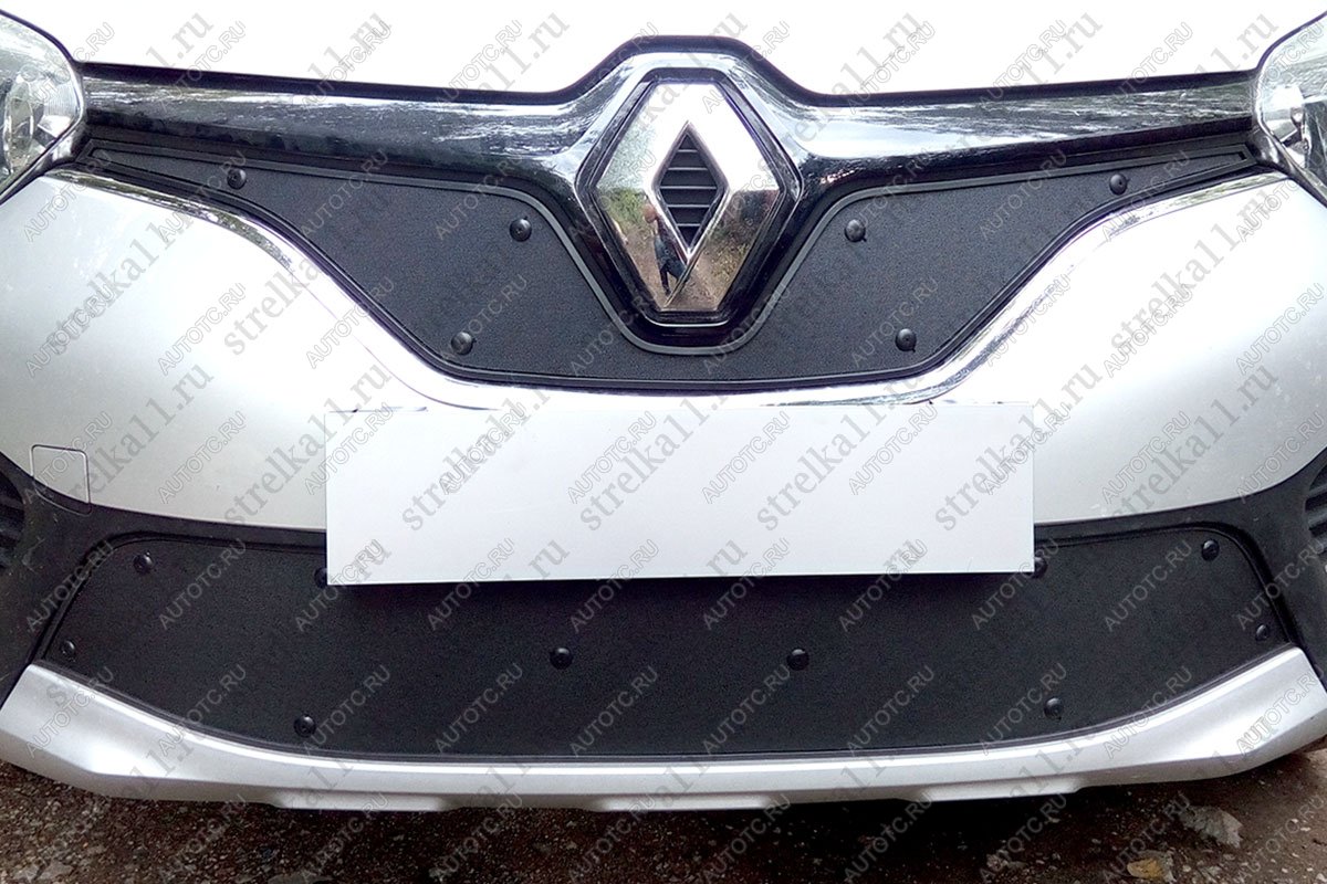 759 р. Зимняя заглушка решетки радиатора (низ) Стрелка11 Renault Kaptur дорестайлинг (2016-2020) (черная)  с доставкой в г. Вологда