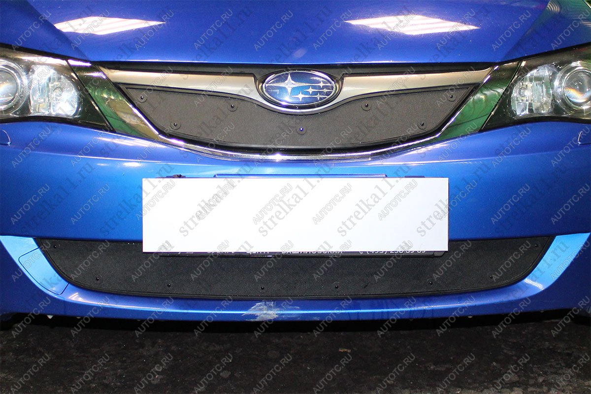 759 р. Зимняя заглушка решетки радиатора (верх) (2.0) Стрелка11  Subaru Impreza ( GE,  GH) (2007-2012) седан, хэтчбэк (черная)  с доставкой в г. Вологда