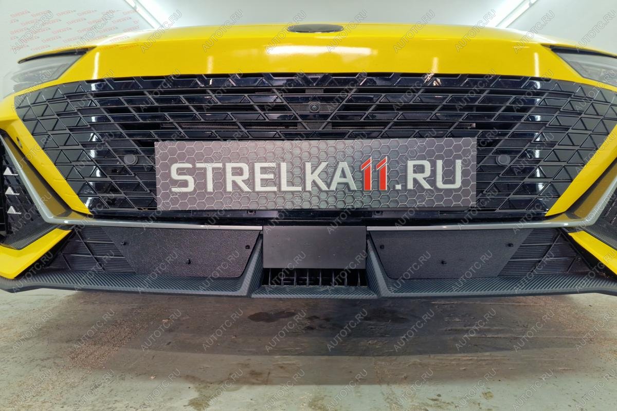 1 469 р. Зимняя защита на стяжке (низ 2 части) Стрелка11  Changan UNI-V (2021-2025) лифтбэк (черная)  с доставкой в г. Вологда