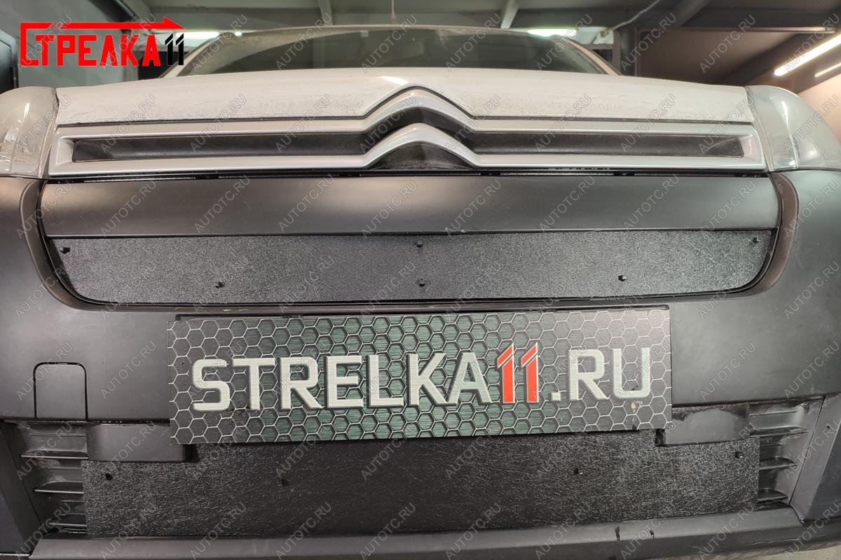 1 379 р. Зимняя защита на стяжке (низ) Стрелка11  CITROEN Berlingo  B9 (2015-2022) рестайлинг (черная)  с доставкой в г. Вологда