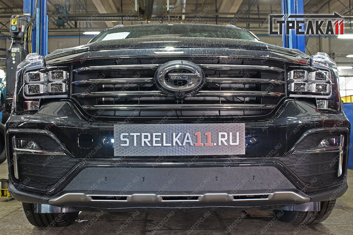 1 799 р. Зимняя защита на стяжке (низ) Стрелка11  GAC GS8 (2016-2023) (черная)  с доставкой в г. Вологда
