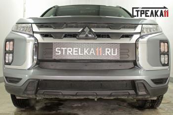 Зимняя защита на стяжке (низ) Стрелка11 Mitsubishi ASX (2019-2025) 3-ий рестайлинг (черная)