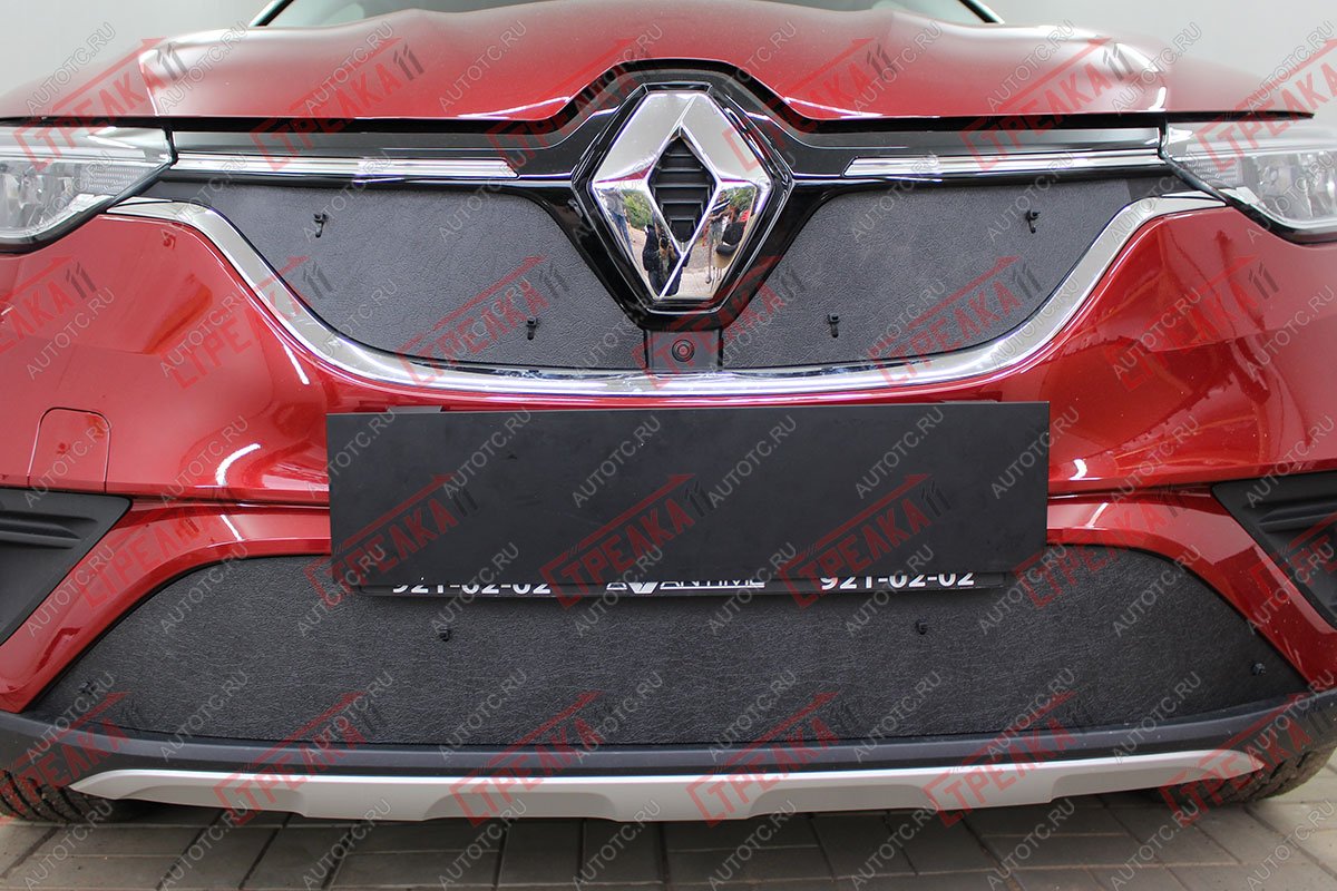 1 489 р. Зимняя защита на стяжке (верх 2 части) Стрелка11  Renault Arkana (2019-2025) (черная)  с доставкой в г. Вологда