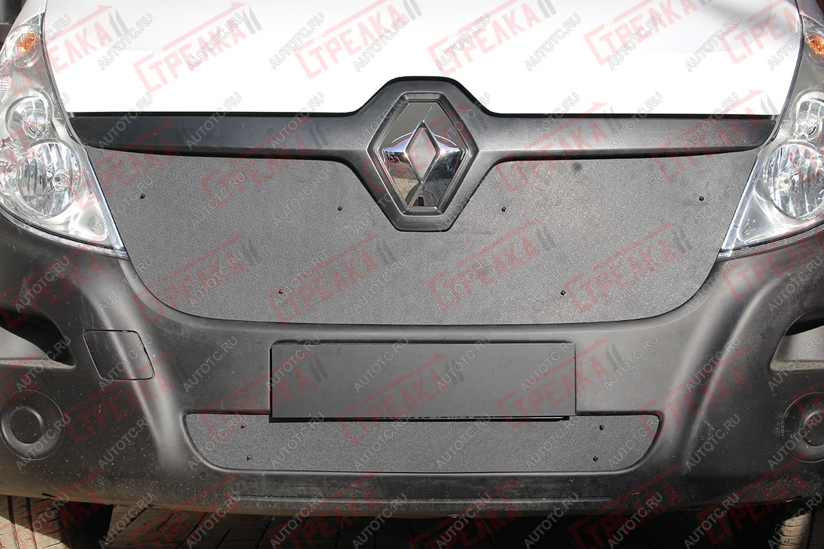 1 349 р. Зимняя защита на стяжке (низ) Стрелка11  Renault Master  FV,JV (2014-2018) фургон 1-ый рестайлинг (черная)  с доставкой в г. Вологда