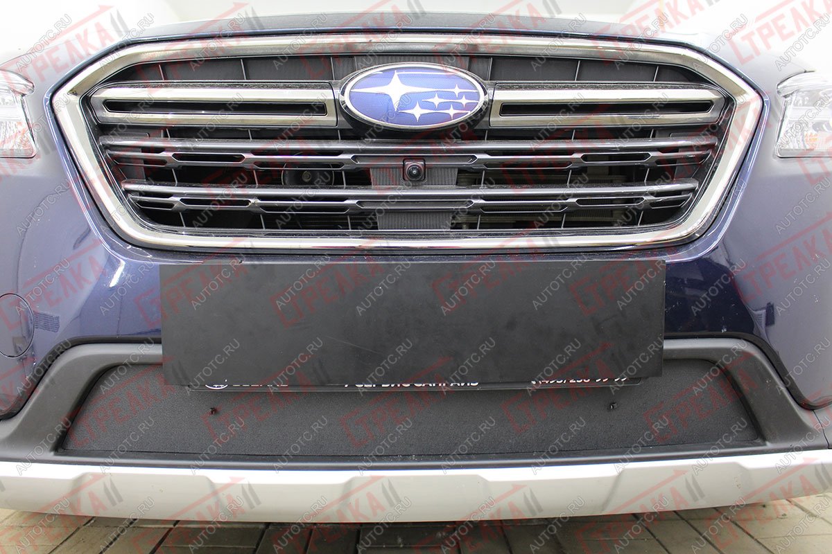1 489 р. Зимняя защита на стяжке (низ) Стрелка11 Subaru Outback BS/B15 рестайлинг универсал (2017-2021) (черная)  с доставкой в г. Вологда