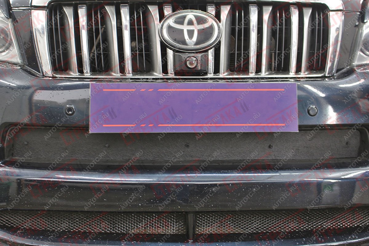 1 489 р. Зимняя защита на стяжке (низ) Стрелка11 Toyota Land Cruiser Prado J150 дорестайлинг (2009-2013) (черная)  с доставкой в г. Вологда