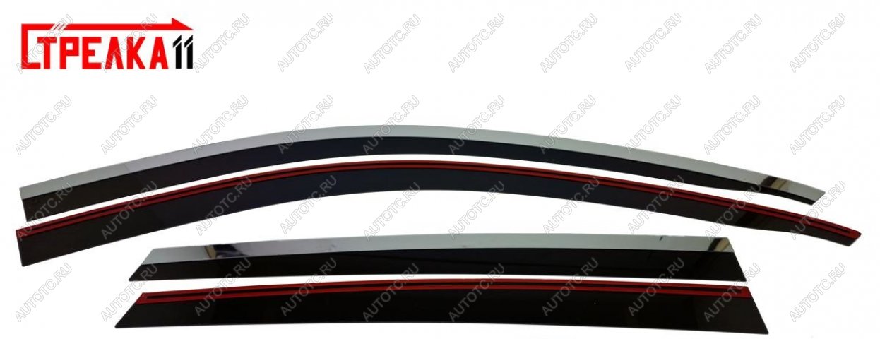 6 949 р. Дефлекторы окон 2D с хром накладками Стрелка11  Geely Coolray  SX11 (2023-2025) рестайлинг (черные)  с доставкой в г. Вологда