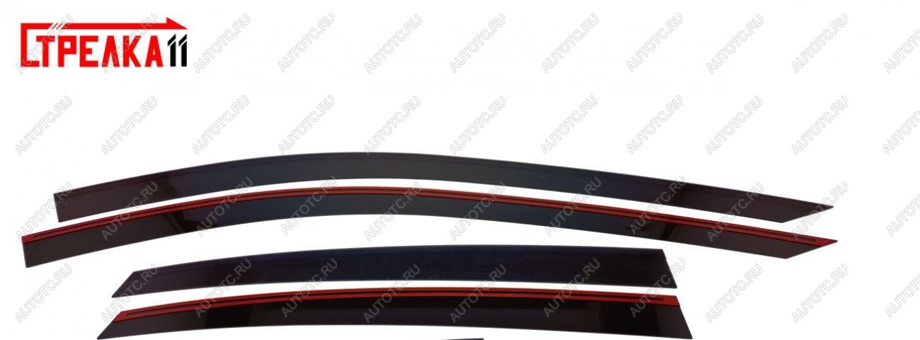 4 749 р. Дефлекторы окон 2D Стрелка11  Hongqi H5 (2022-2025) (черные)  с доставкой в г. Вологда