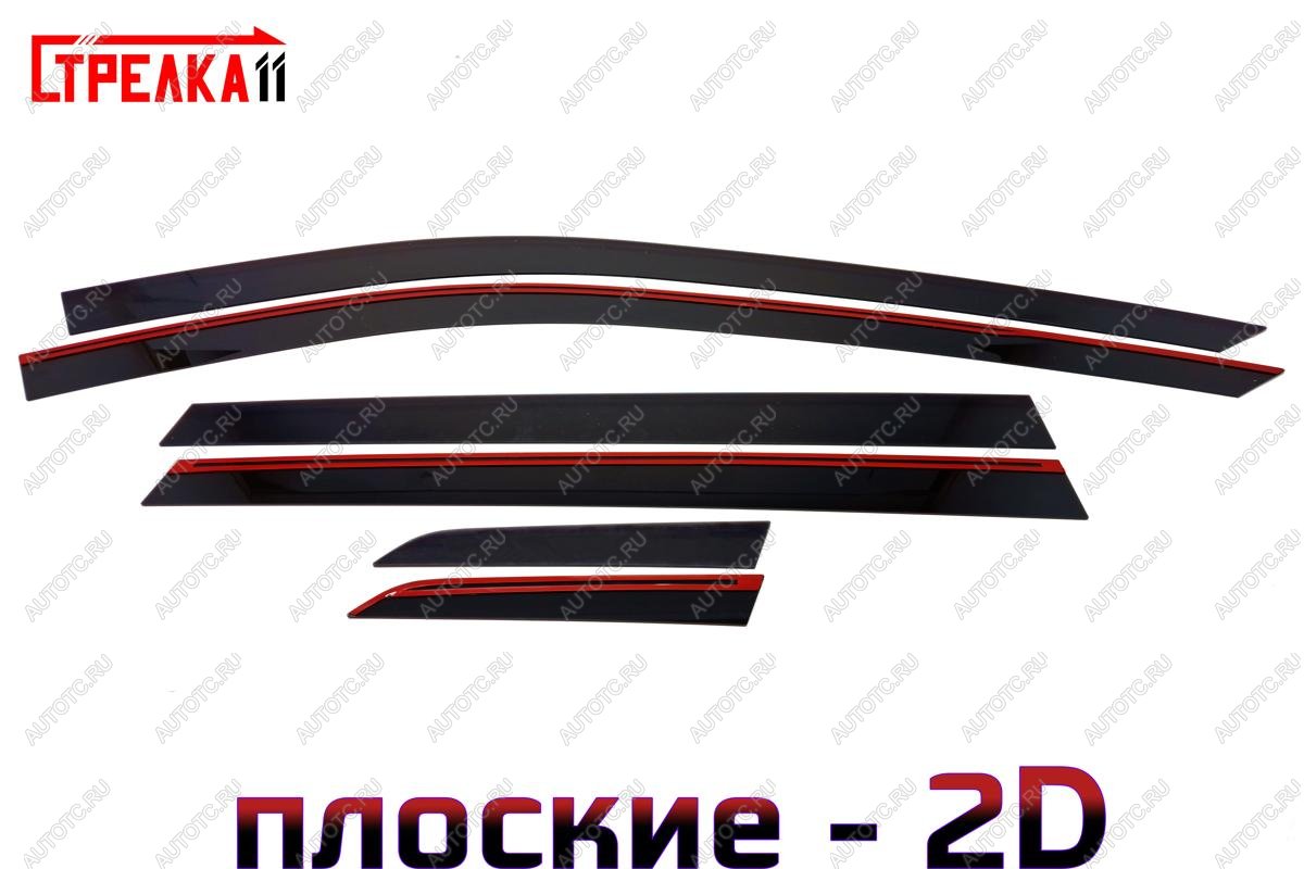 4 699 р. Дефлекторы окон 2D Стрелка11 Nissan X-trail 3 T32 рестайлинг (2017-2022) (черные)  с доставкой в г. Вологда