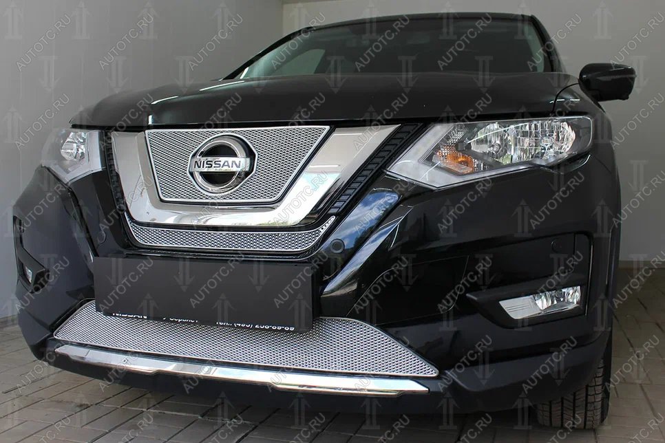 4 299 р. Защита радиатора (низ) Стрелка11 PREMIUM Nissan X-trail 3 T32 рестайлинг (2017-2022) (хром)  с доставкой в г. Вологда