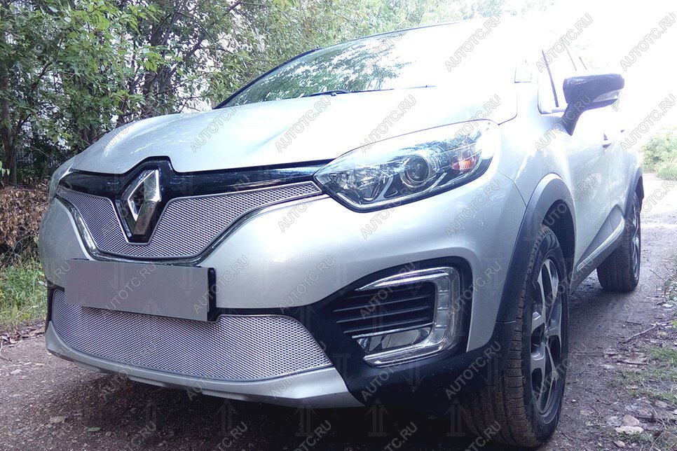 4 649 р. Защита радиатора (низ) Стрелка11 PREMIUM  Renault Kaptur (2016-2025) дорестайлинг, рестайлинг (хром)  с доставкой в г. Вологда