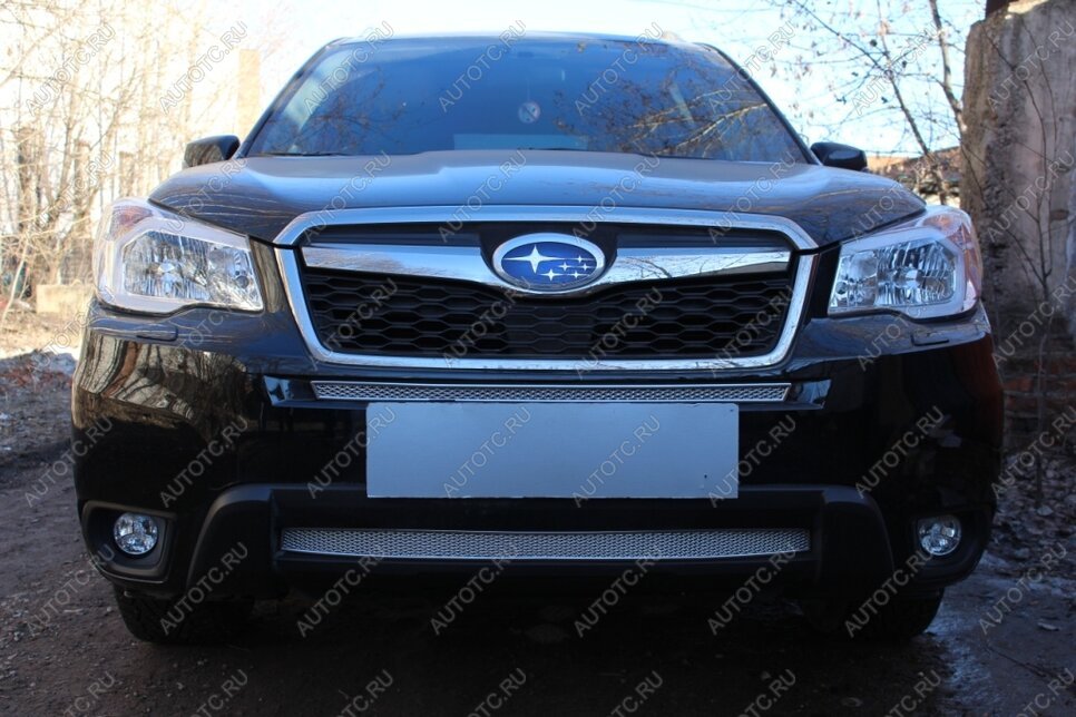 4 499 р. Защита радиатора (низ) Стрелка11 PREMIUM Subaru Forester SK/S14 дорестайлинг (2018-2021) (хром)  с доставкой в г. Вологда