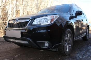 4 499 р. Защита радиатора (низ) Стрелка11 PREMIUM Subaru Forester SK/S14 дорестайлинг (2018-2021) (хром)  с доставкой в г. Вологда. Увеличить фотографию 2