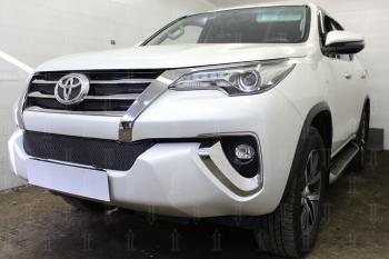 4 499 р. Защита радиатора (низ) (Black Onyx) Стрелка11 PREMIUM  Toyota Fortuner  AN160 (2020-2025) рестайлинг (черная)  с доставкой в г. Вологда. Увеличить фотографию 2
