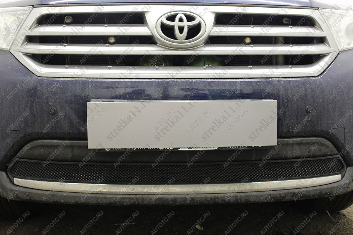 4 499 р. Защита радиатора Стрелка11 PREMIUM Toyota Highlander XU40 рестайлинг (2010-2013) (черная)  с доставкой в г. Вологда
