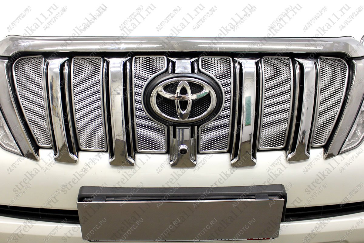 12 899 р. Защита радиатора Стрелка11 PREMIUM  Toyota Land Cruiser Prado  J150 (2013-2017) 1-ый рестайлинг (хром)  с доставкой в г. Вологда