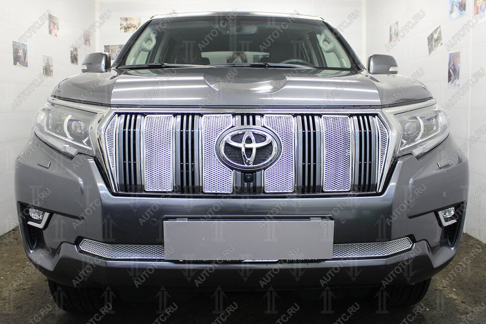 4 199 р. Защита радиатора (низ) Стрелка11 PREMIUM  Toyota Land Cruiser Prado  J150 (2017-2020) 2-ой рестайлинг (черная)  с доставкой в г. Вологда