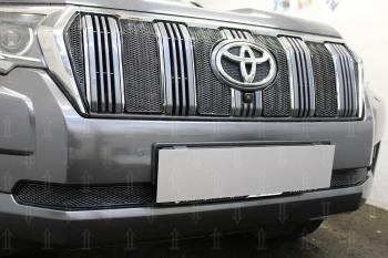4 199 р. Защита радиатора (низ) Стрелка11 PREMIUM  Toyota Land Cruiser Prado  J150 (2017-2020) 2-ой рестайлинг (черная)  с доставкой в г. Вологда. Увеличить фотографию 2