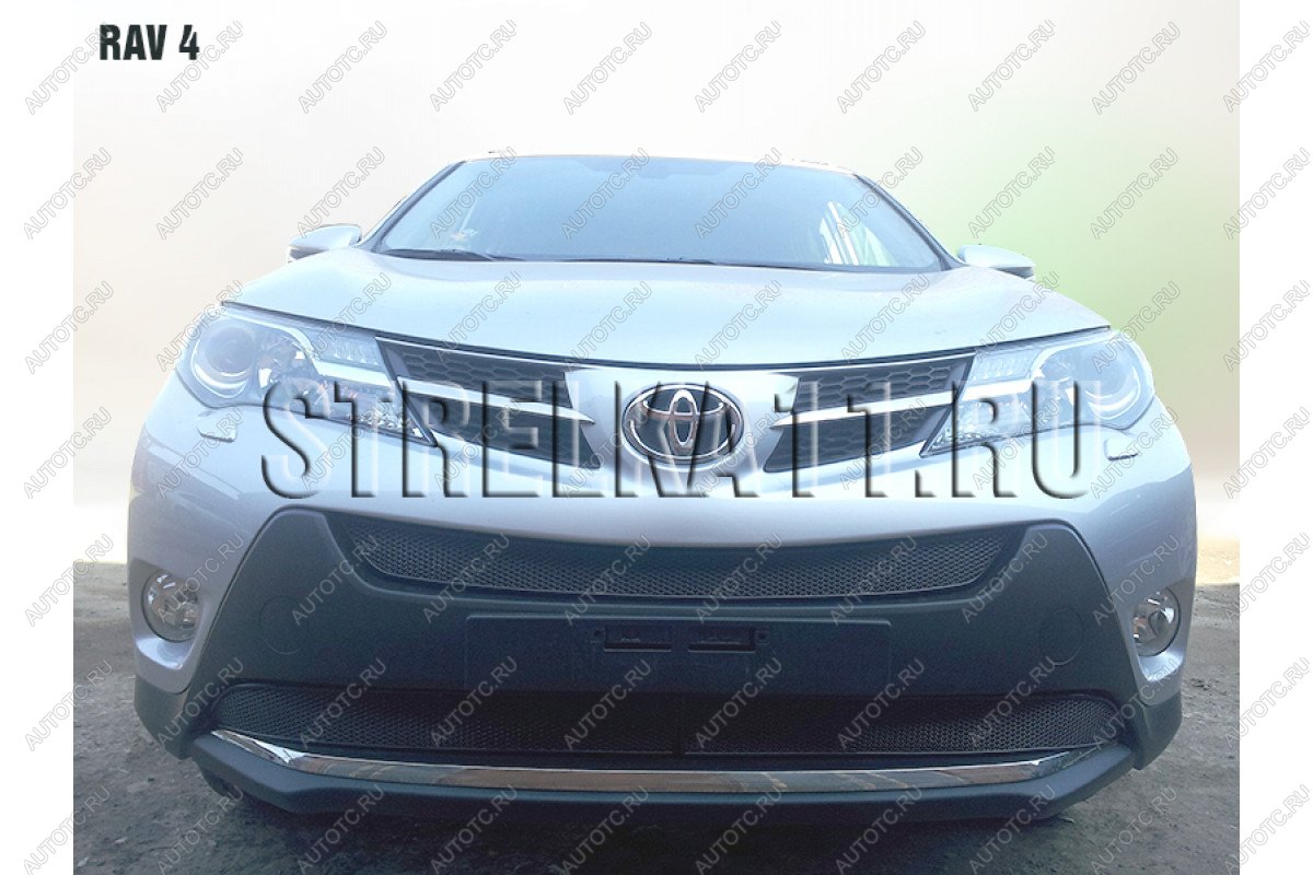10 649 р. Защита радиатора (3 части) (Комфорт, Элеганс, Престиж) Стрелка11 PREMIUM  Toyota RAV4  XA40 (2012-2015) 5 дв. дорестайлинг (черная)  с доставкой в г. Вологда