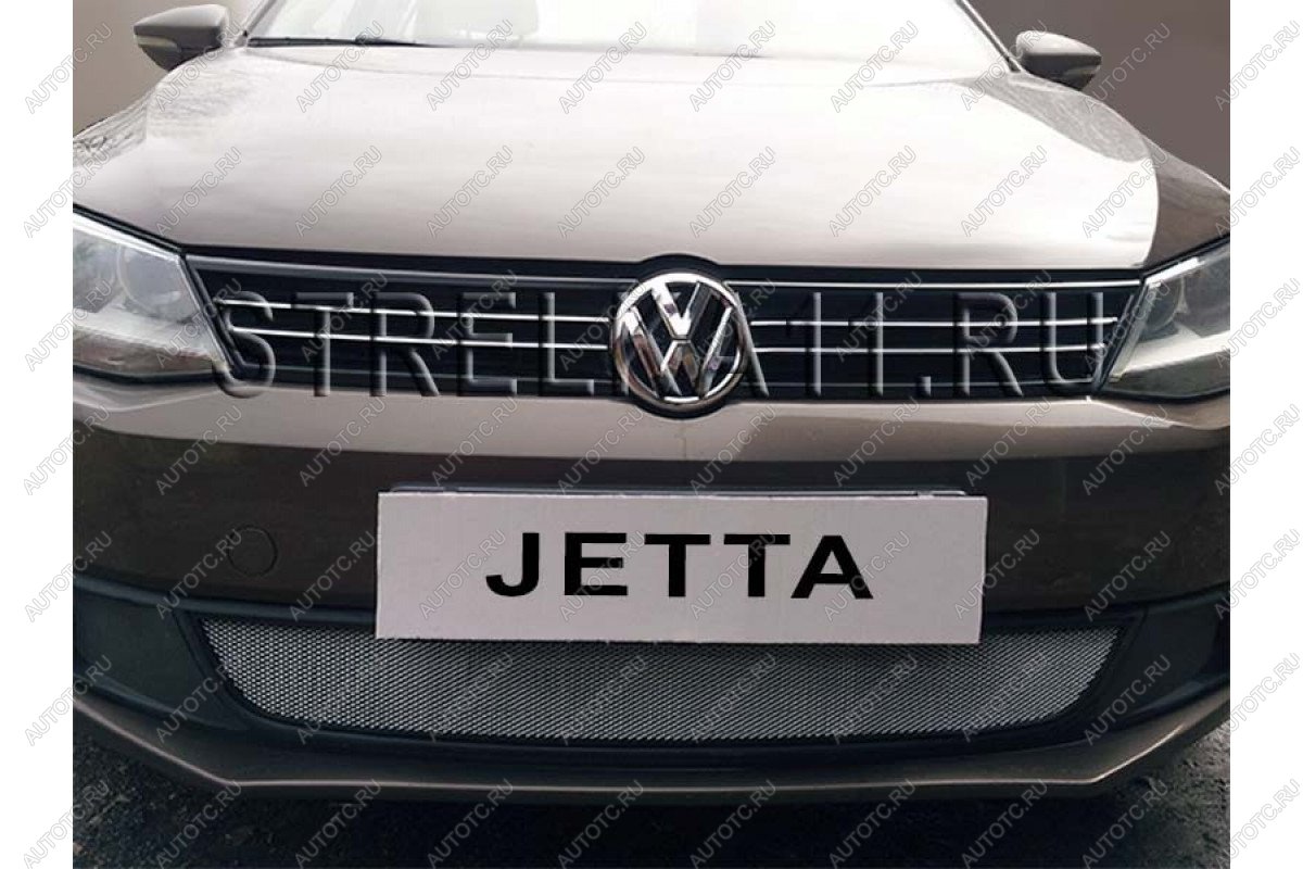4 199 р. Защита радиатора Стрелка11 PREMIUM  Volkswagen Jetta  A6 (2011-2015) седан дорестайлинг (хром)  с доставкой в г. Вологда