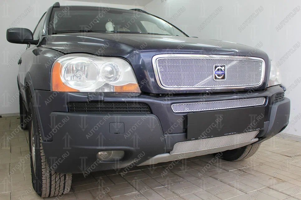 3 999 р. Защита радиатора (низ) Стрелка11 PREMIUM Volvo XC90 C дорестайлинг (2002-2006) (хром)  с доставкой в г. Вологда