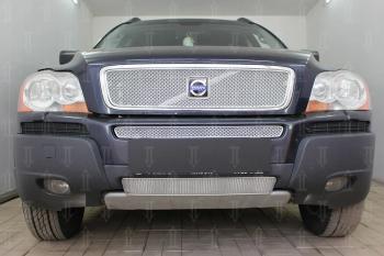 3 999 р. Защита радиатора (низ) Стрелка11 PREMIUM Volvo XC90 C дорестайлинг (2002-2006) (хром)  с доставкой в г. Вологда. Увеличить фотографию 2