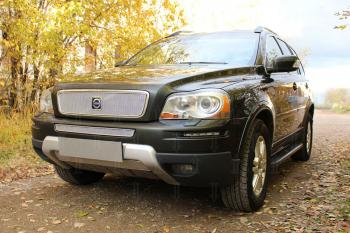 4 649 р. Защита радиатора (верх) (устанавливается вместо штатной) Стрелка11 PREMIUM Volvo XC90 C 1-ый рестайлинг (2006-2009) (хром)  с доставкой в г. Вологда. Увеличить фотографию 2