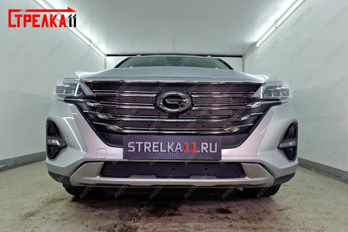 1 479 р. Зимняя заглушка решетки радиатора (верх 5 частей) Стрелка11  GAC GS5 (2018-2025) (черная)  с доставкой в г. Вологда