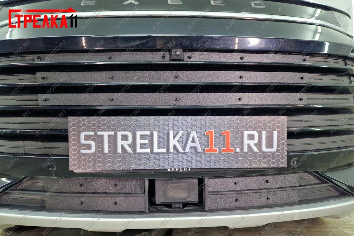 1 389 р. Зимняя защита на стяжке (низ 4 части) Стрелка11 EXEED TXL  дорестайлинг (2020-2021) (черная)  с доставкой в г. Вологда