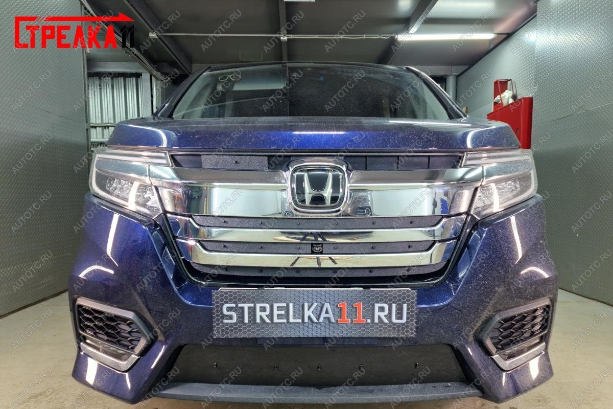 1 149 р. Зимняя защита на стяжке (низ) Стрелка11 Honda Stepwgn Spada RP рестайлинг (2017-2021) (черная)  с доставкой в г. Вологда