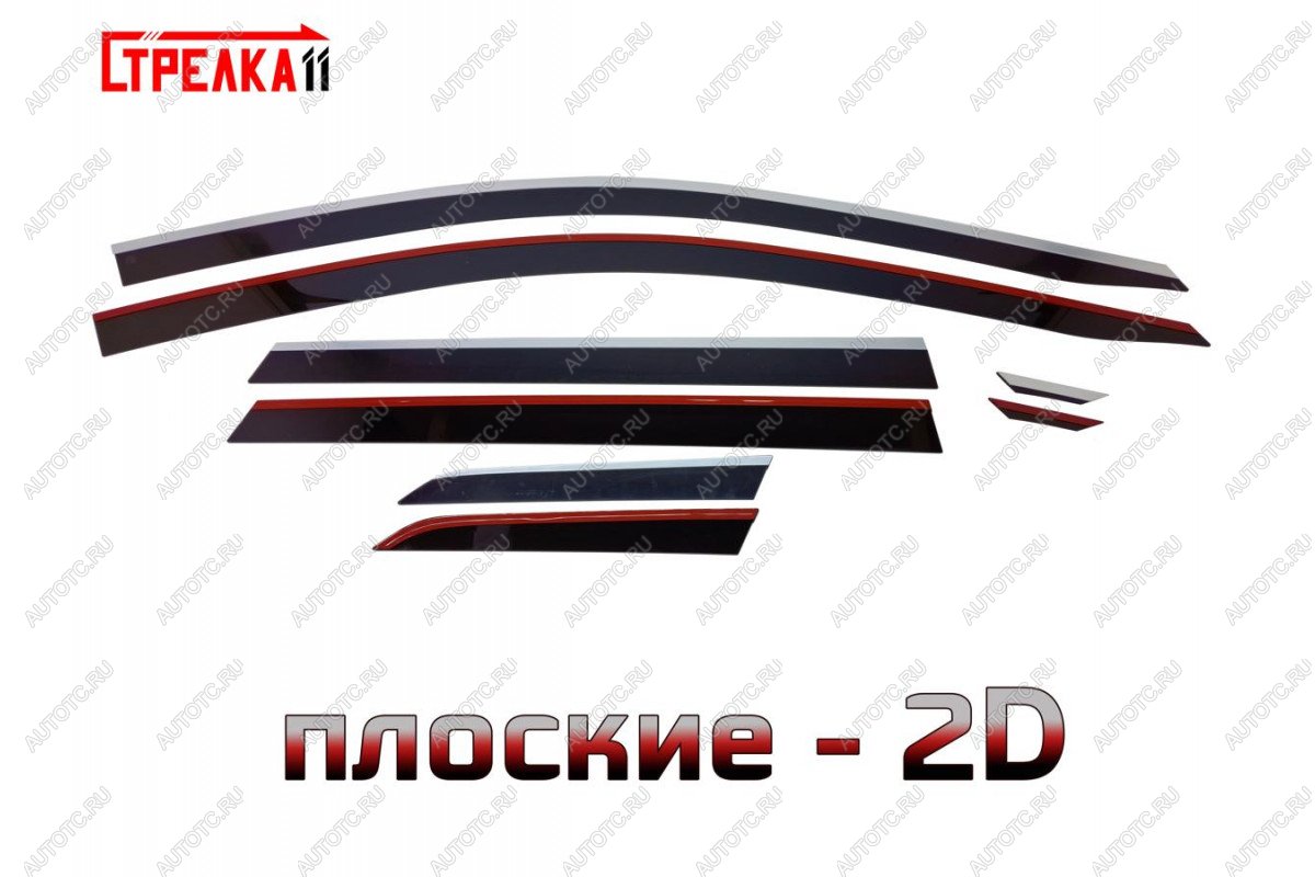 6 999 р. Дефлекторы окон 2D с хром накладками Стрелка11  Jetta VS5 (2019-2024) дорестайлинг (черные)  с доставкой в г. Вологда