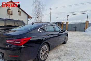 Дефлекторы окон 2D с хром накладками Стрелка11 Hongqi H5  C141 (2018-2022) (черные)