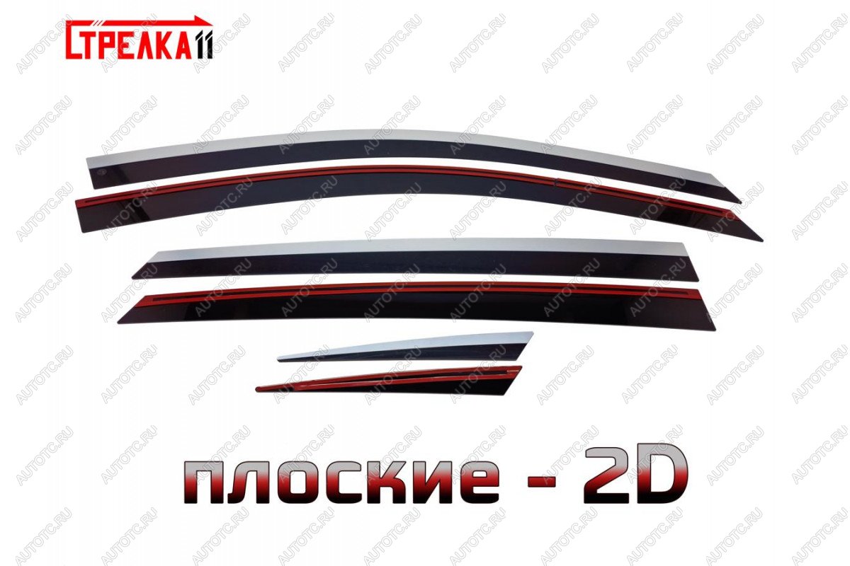 6 999 р. Дефлекторы окон 2D с хром накладками Стрелка11  Changan UNI-V (2021-2025) лифтбэк (черные)  с доставкой в г. Вологда