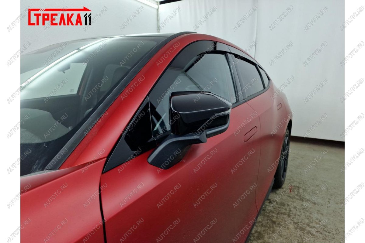 4 749 р. Дефлекторы окон 2D укороченный Стрелка11  Changan UNI-V (2021-2025) лифтбэк (черный)  с доставкой в г. Вологда