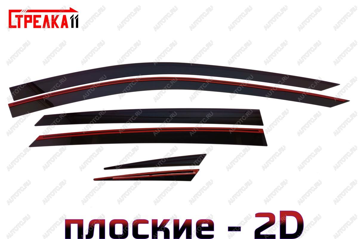 4 699 р. Дефлекторы окон 2D укороченный Стрелка11  Changan UNI-V (2021-2025) лифтбэк (черные)  с доставкой в г. Вологда