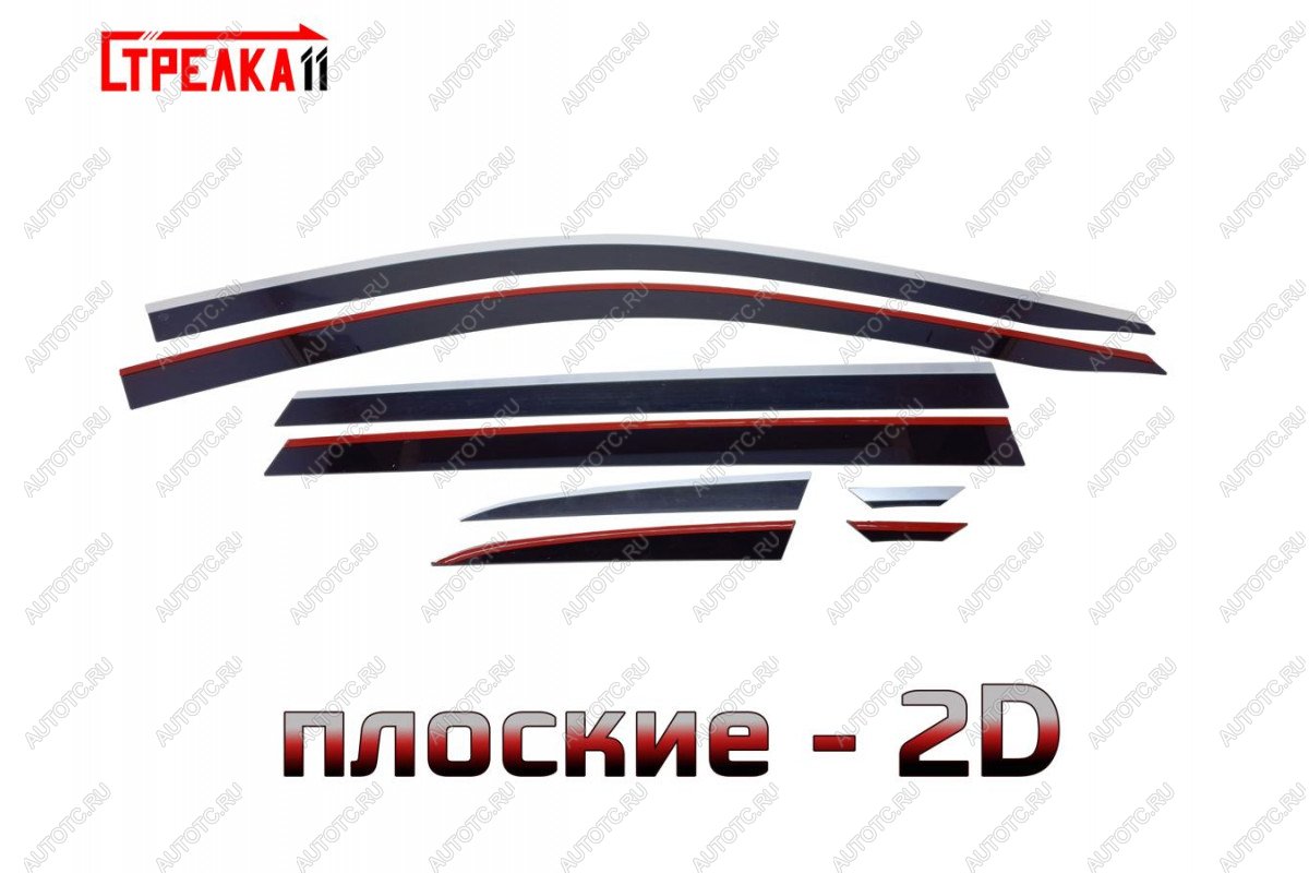 6 999 р. Дефлекторы окон 2D с хром накладками Стрелка11  Jetta VS7 (2019-2025) (черные)  с доставкой в г. Вологда