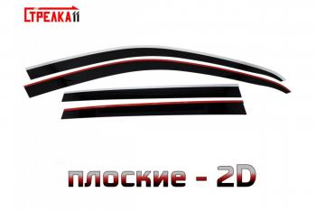 Дефлекторы окон 2D с хром накладками Стрелка11 Volkswagen Tiguan  NF (2006-2017) дорестайлинг, рестайлинг (черные)