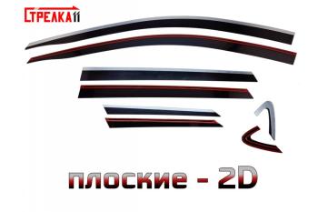 Дефлекторы окон 2D Стрелка11 Geely Coolray  SX11 (2018-2023) дорестайлинг (черные с хром накладками)