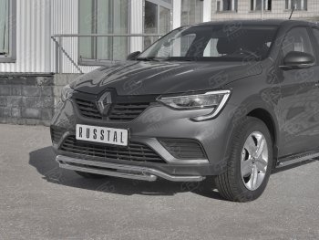 16 999 р. Защита переднего бампера (2 трубы Ø42 мм, нержавейка) SLITKOFF Renault Arkana (2019-2025)  с доставкой в г. Вологда. Увеличить фотографию 2
