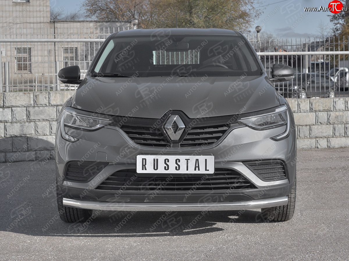 13 799 р. Защита переднего бампера (Ø 63 мм, нержавейка) SLITKOFF Renault Arkana (2019-2025)  с доставкой в г. Вологда
